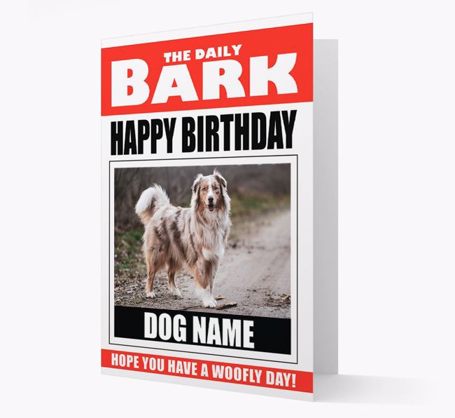 'Happy Birthday' Newspaper - Personalized Card with Photo of your {breedFullName}